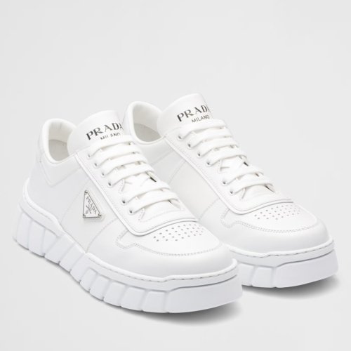Cheap Reps Prada Mens Low-top Sneakers in White Leather