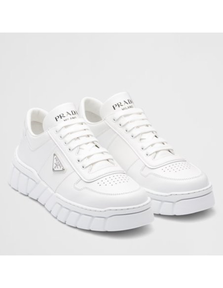 Cheap Reps Prada Mens Low-top Sneakers in White Leather
