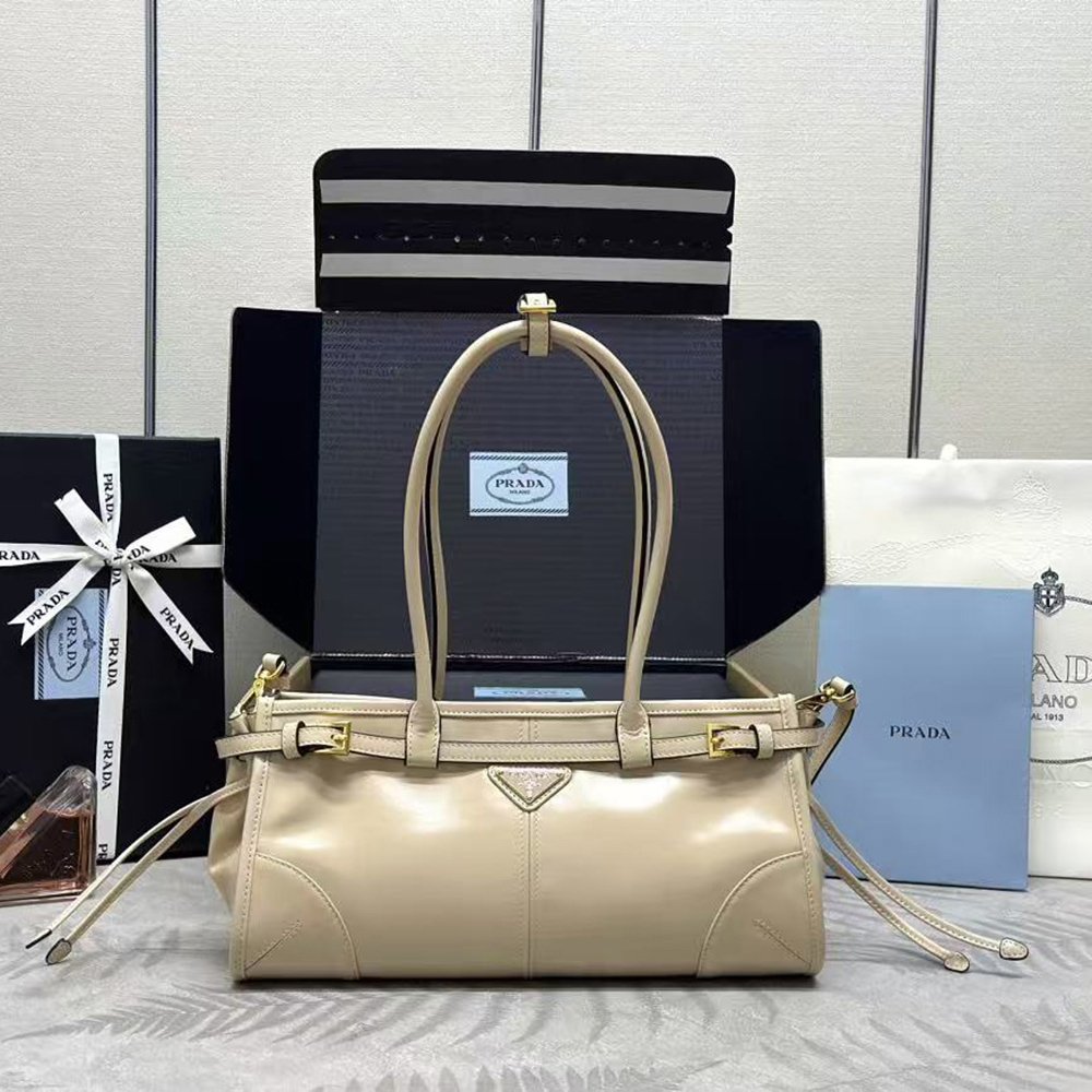 Prada Bonnie medium leather handbag 1BA426 32X15.5X12cm,Prada Bags