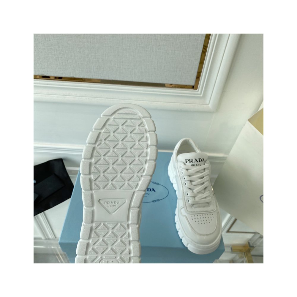 Cheap Reps Prada Mens Low-top Sneakers in White Leather