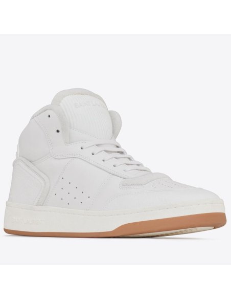 Cheap Reps Saint Laurent Mens SL/80 Sneakers in White Leather