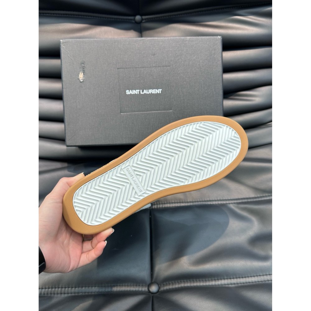 Cheap Reps Saint Laurent Mens SL/80 Sneakers in White Leather