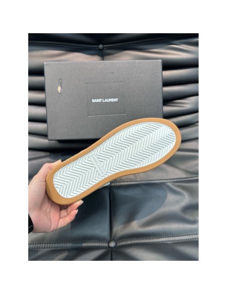 Cheap Reps Saint Laurent Mens SL/80 Sneakers in White Leather