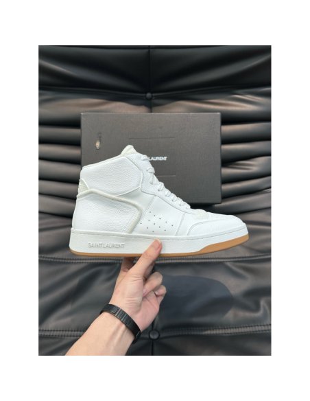 Cheap Reps Saint Laurent Mens SL/80 Sneakers in White Leather