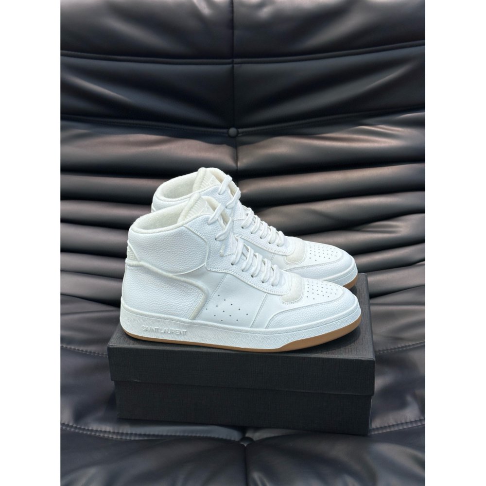 Cheap Reps Saint Laurent Mens SL/80 Sneakers in White Leather
