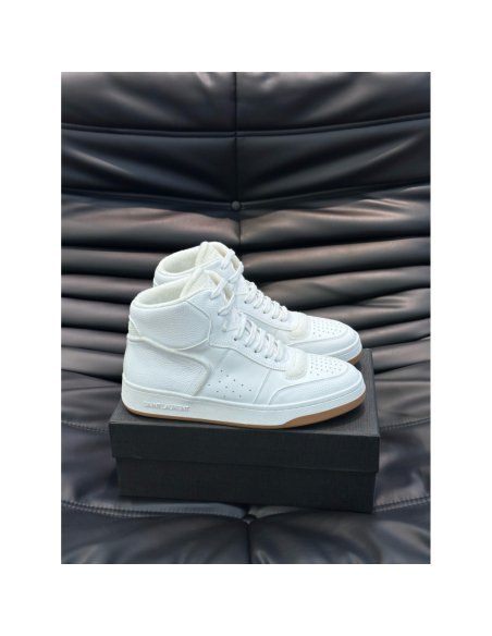 Cheap Reps Saint Laurent Mens SL/80 Sneakers in White Leather