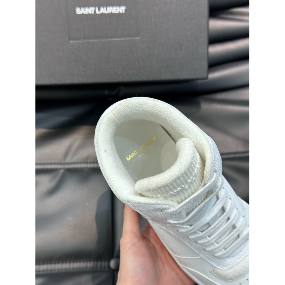 Cheap Reps Saint Laurent Mens SL/80 Sneakers in White Leather