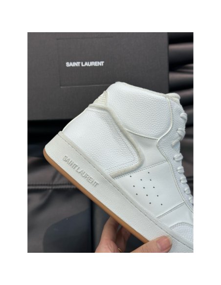 Cheap Reps Saint Laurent Mens SL/80 Sneakers in White Leather