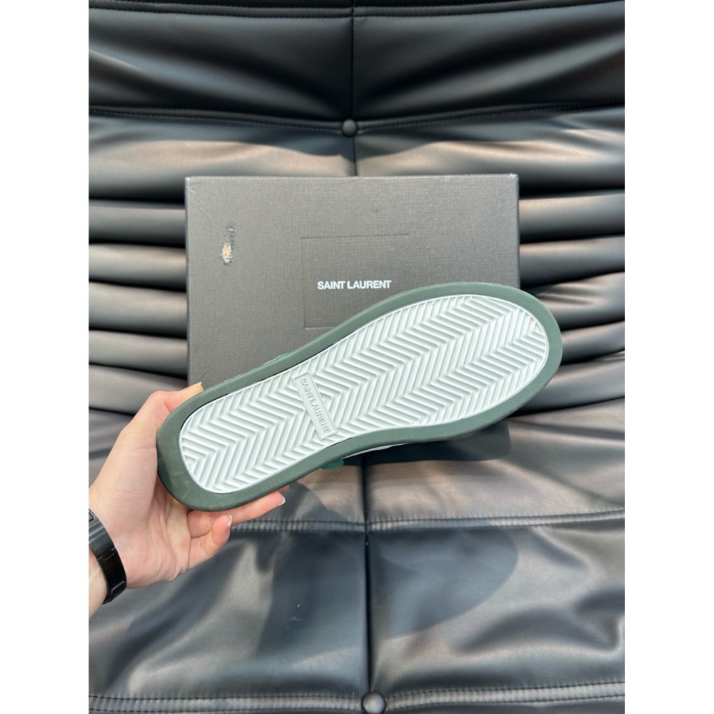 Cheap Reps Saint Laurent Mens SL/80 Sneakers in White and Grey Leather