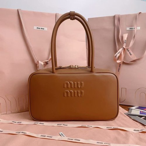 Miu Miu Beau leather top-handle bags 5BB172 17X30X8.5cm,Miu Miu Bags