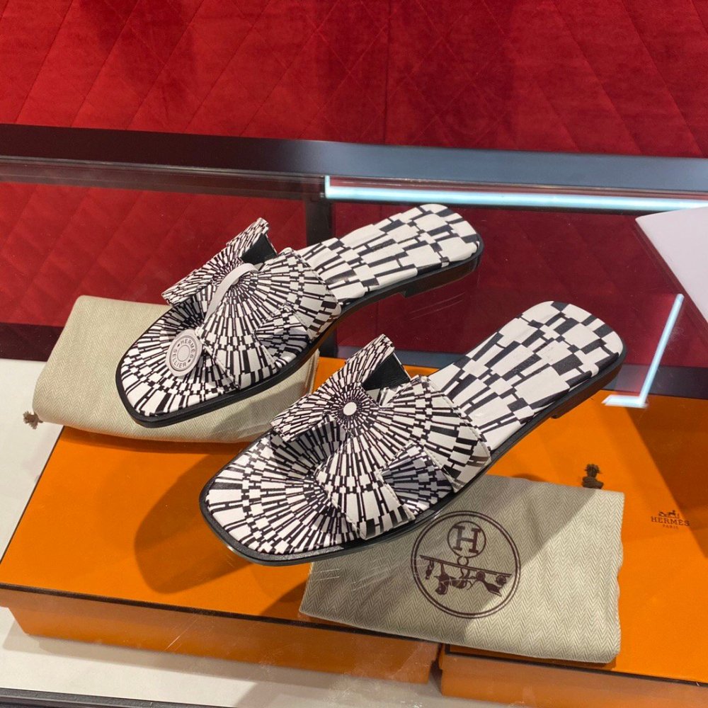 Hermes flat slides summer shoes_1