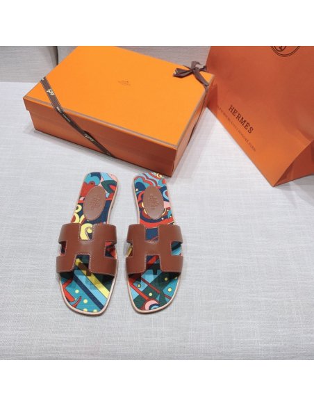 Hermes flat slides summer shoes_10