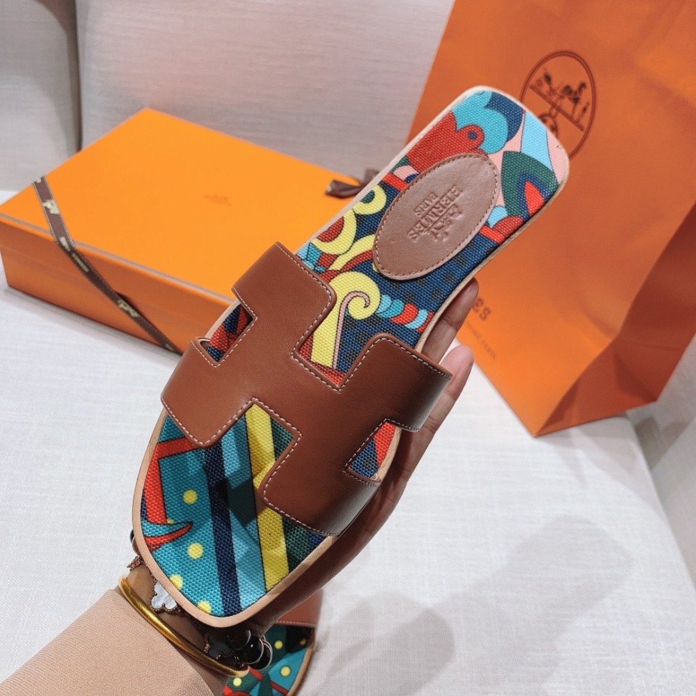 Hermes flat slides summer shoes_10