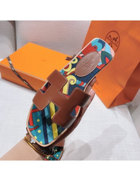 Hermes flat slides summer shoes_10