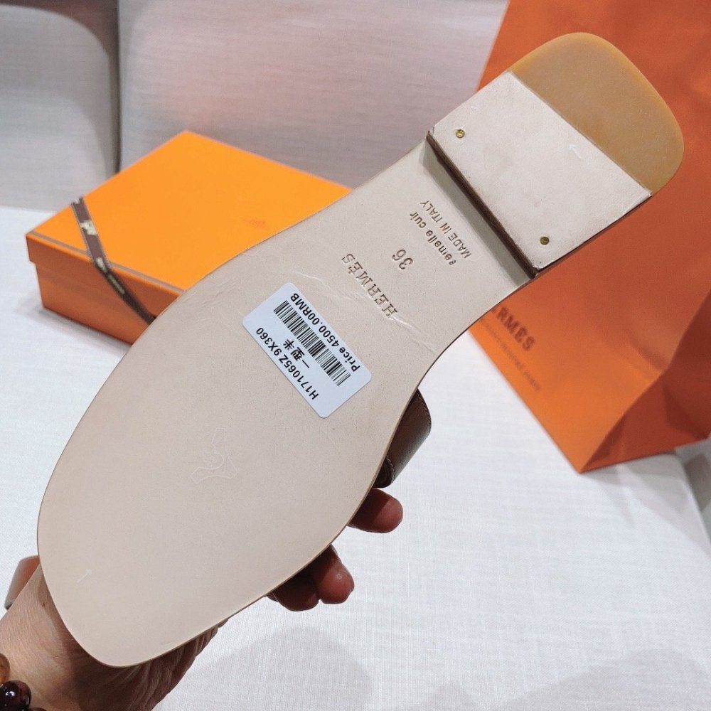 Hermes flat slides summer shoes_10