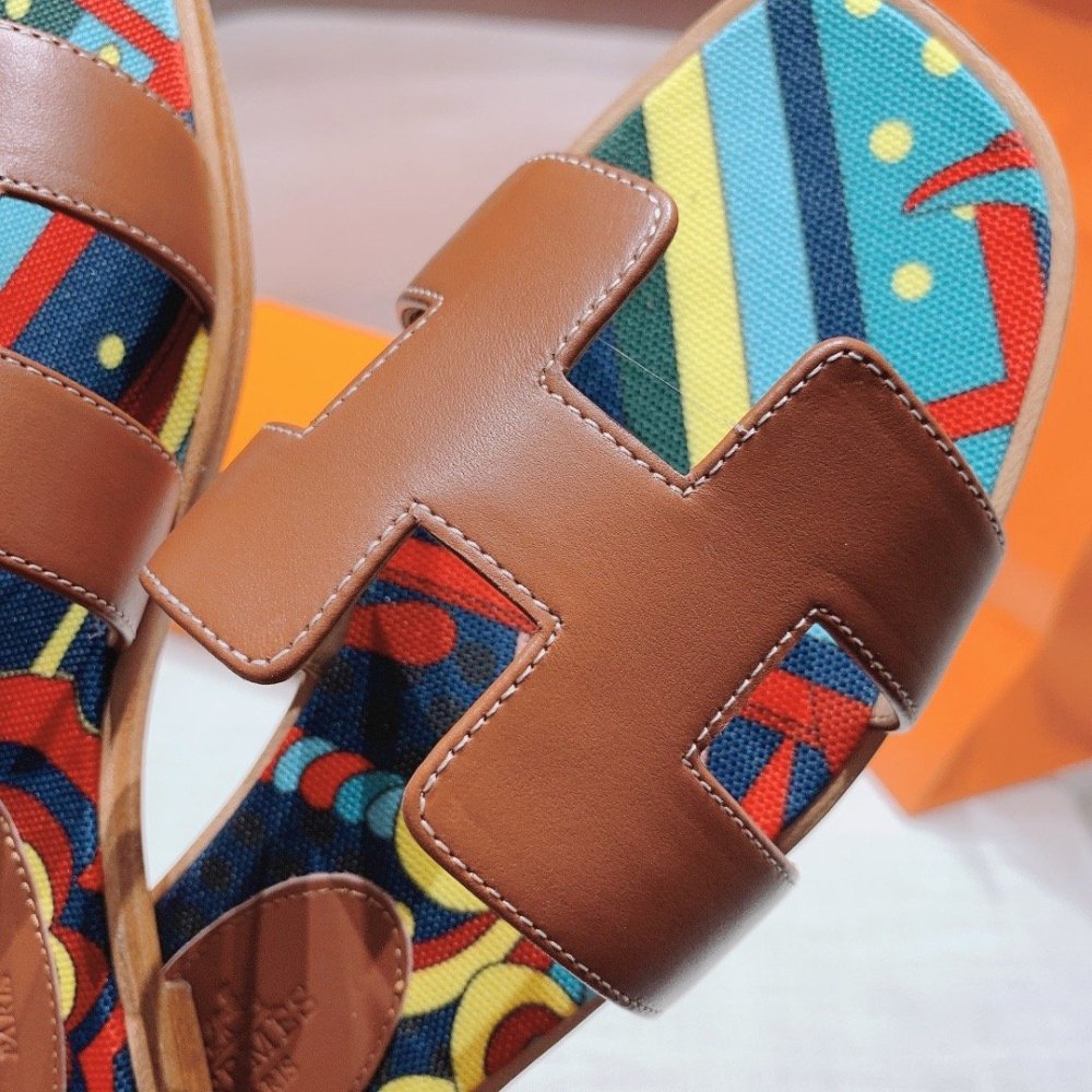Hermes flat slides summer shoes_10