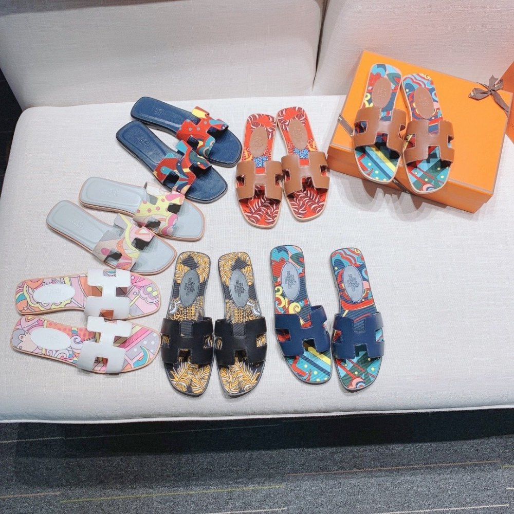Hermes flat slides summer shoes_10