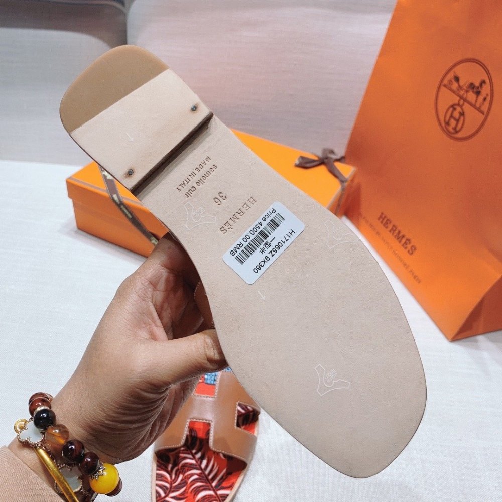 Hermes flat slides summer shoes_11