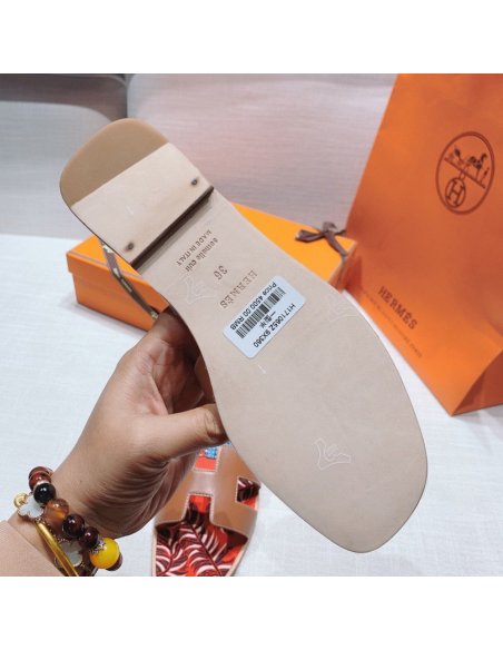 Hermes flat slides summer shoes_11