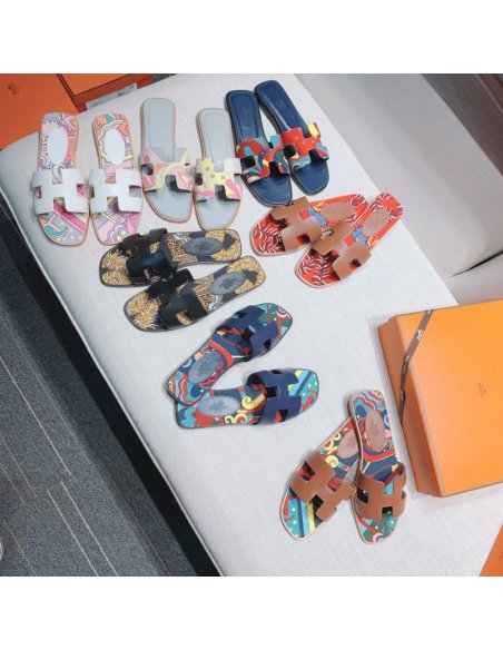 Hermes flat slides summer shoes_11