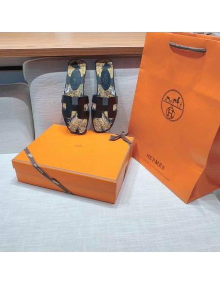 Hermes flat slides summer shoes_12