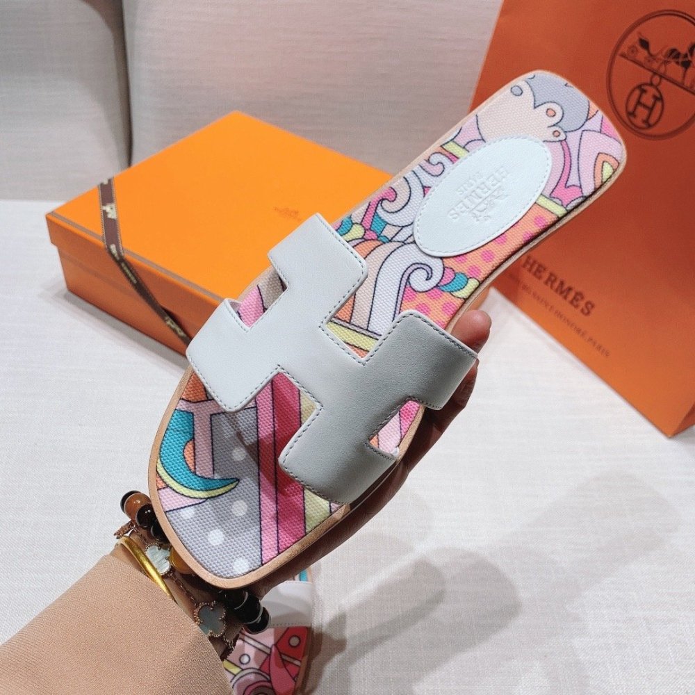Hermes flat slides summer shoes_13
