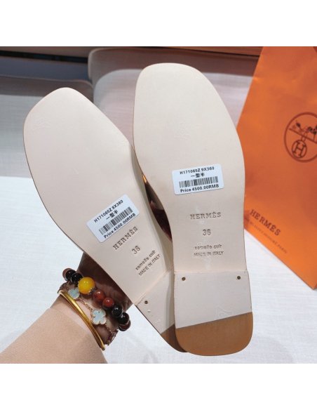 Hermes flat slides summer shoes_13
