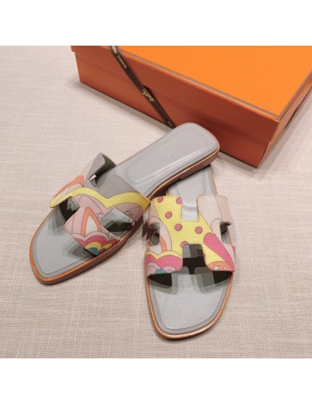 Hermes flat slides summer shoes_14