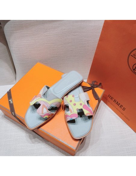 Hermes flat slides summer shoes_14