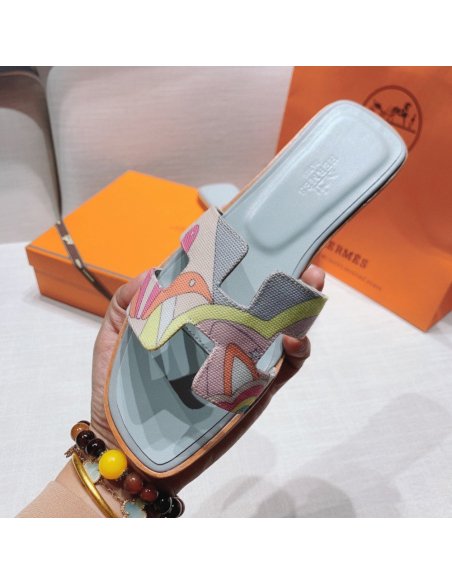 Hermes flat slides summer shoes_14