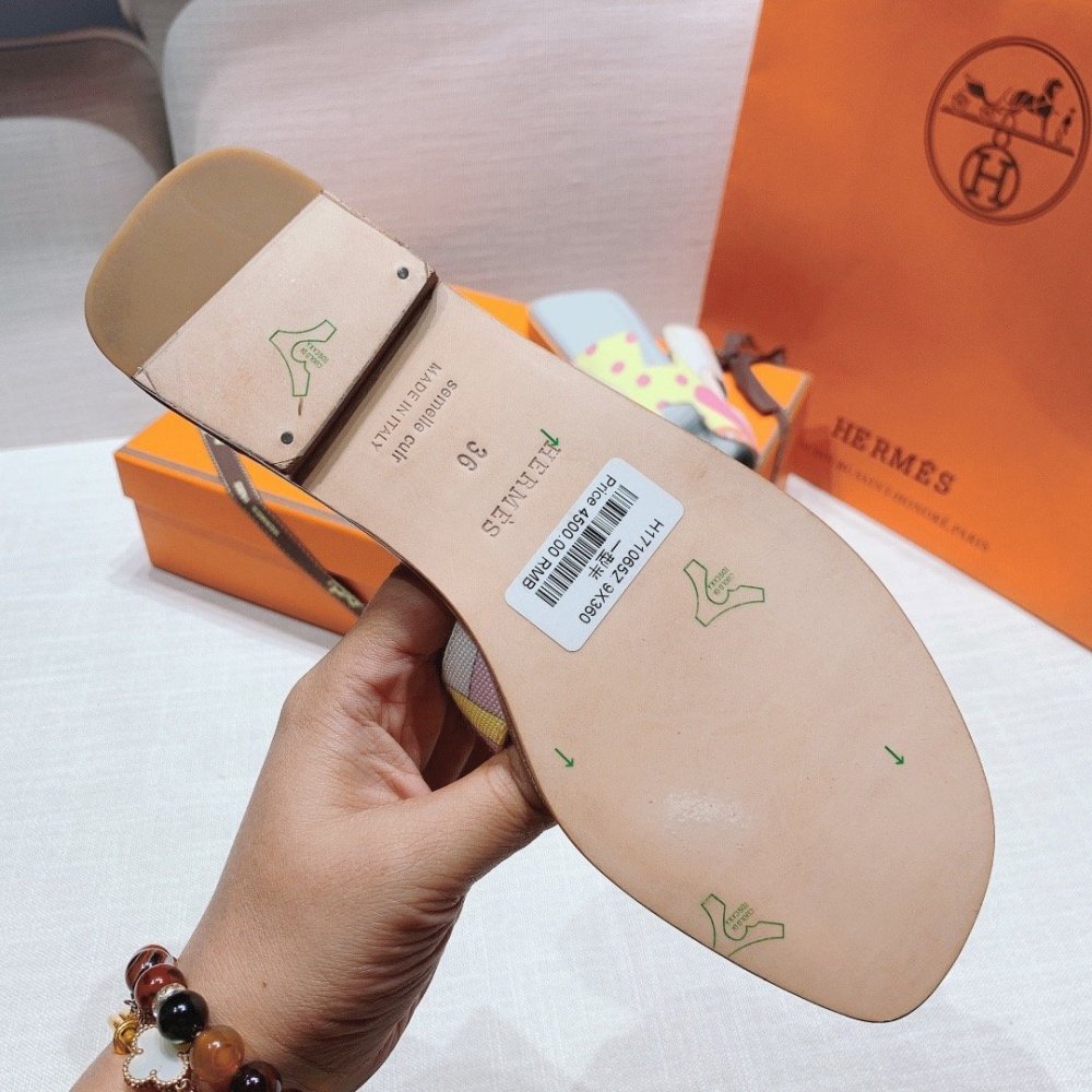 Hermes flat slides summer shoes_14