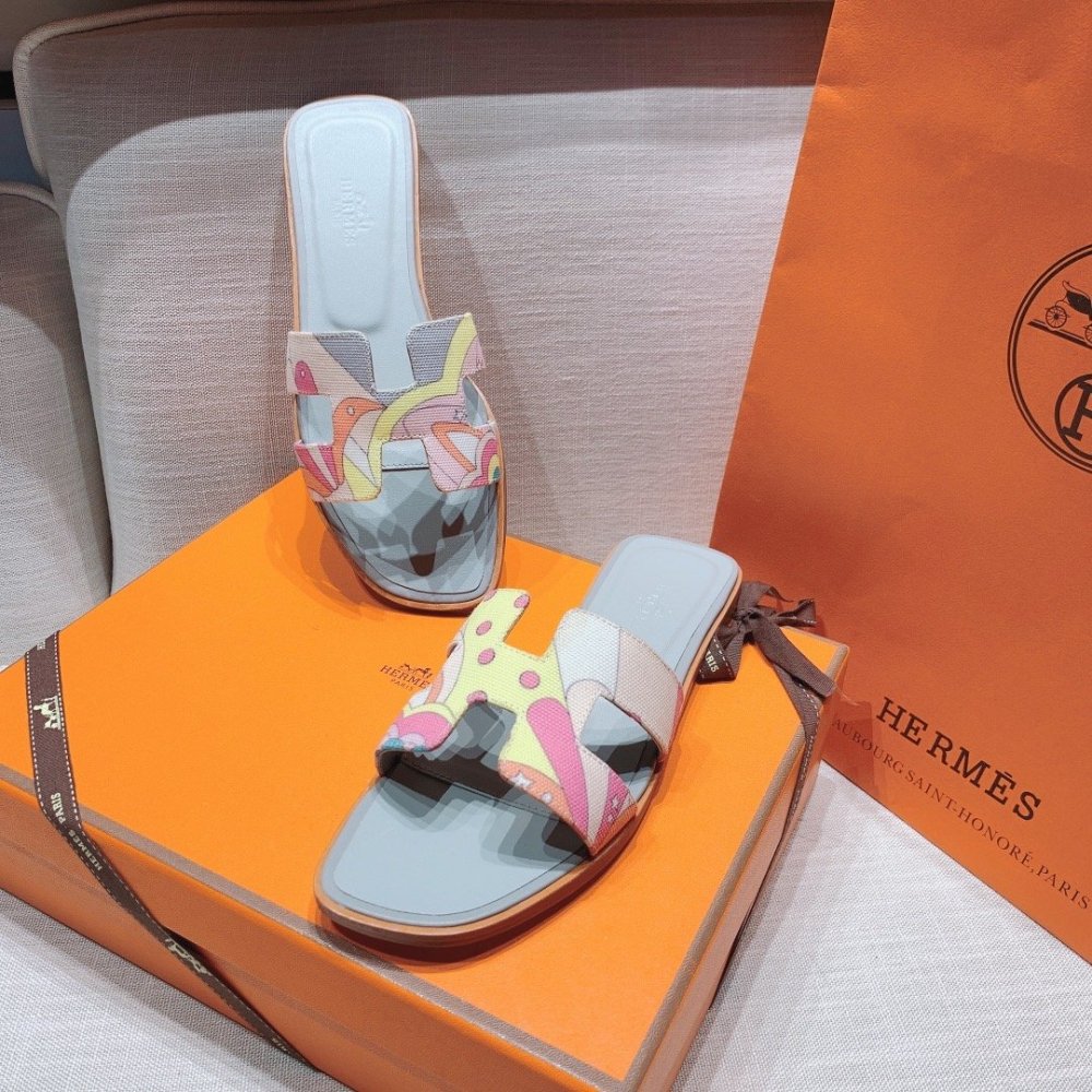 Hermes flat slides summer shoes_14