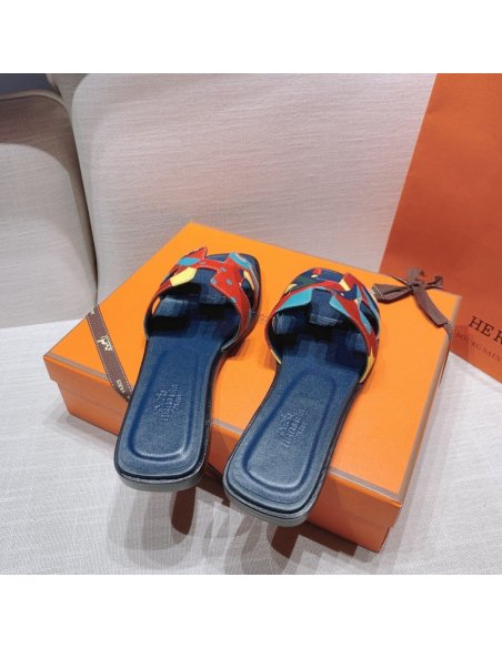 Hermes flat slides summer shoes_15