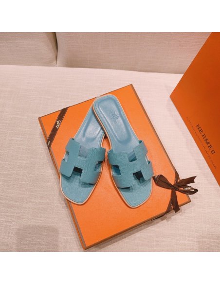 Hermes flat slides summer shoes_16