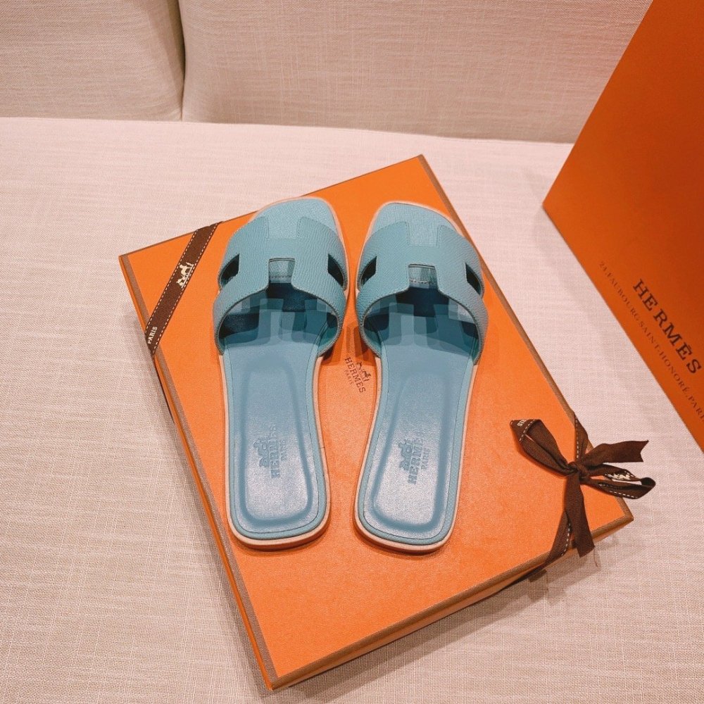 Hermes flat slides summer shoes_16