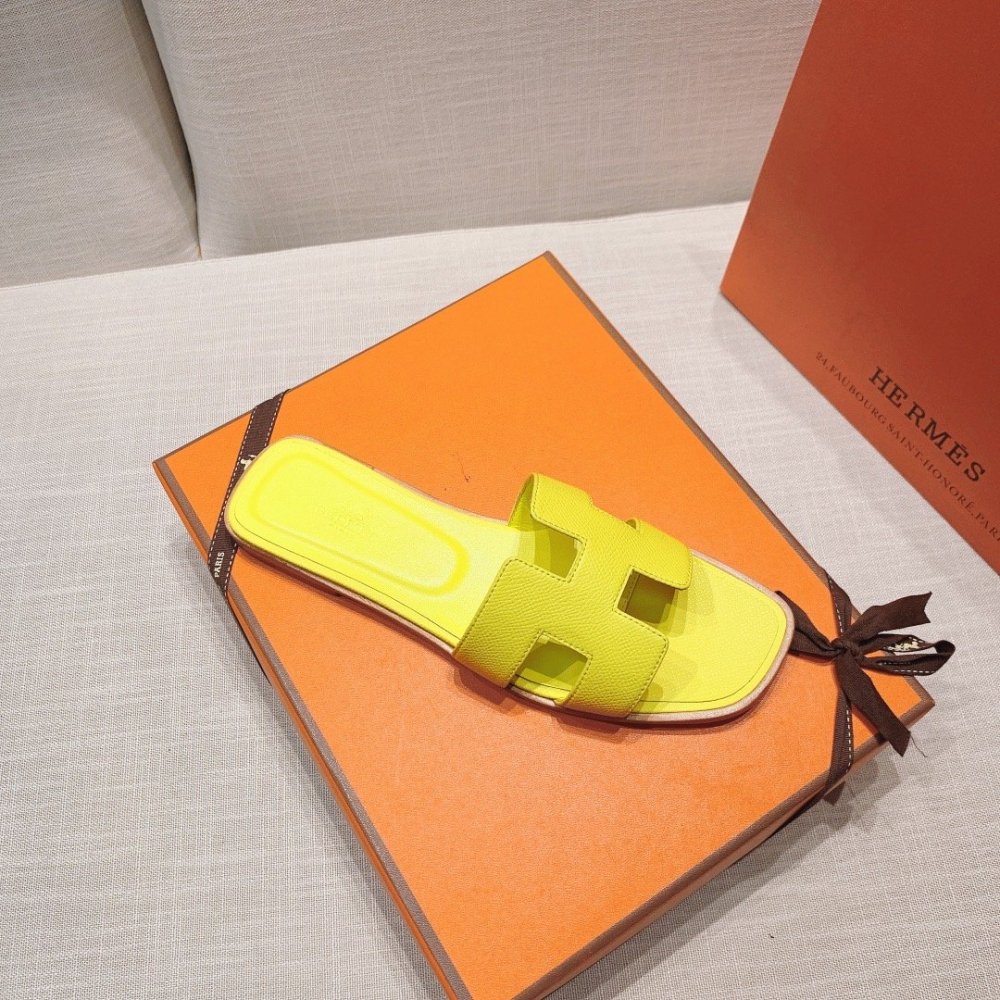 Hermes flat slides summer shoes_18