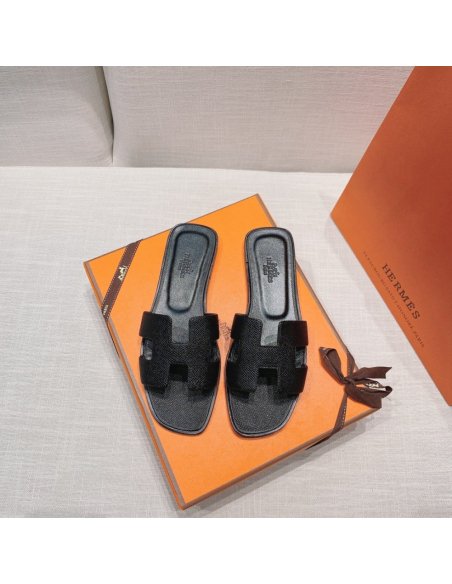 Hermes flat slides summer shoes_19