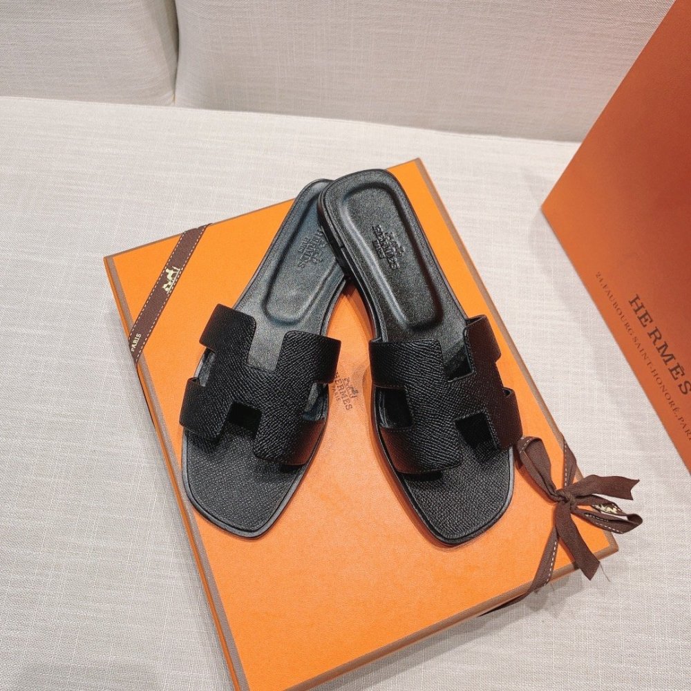 Hermes flat slides summer shoes_19
