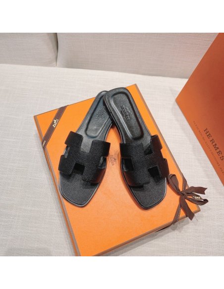 Hermes flat slides summer shoes_19