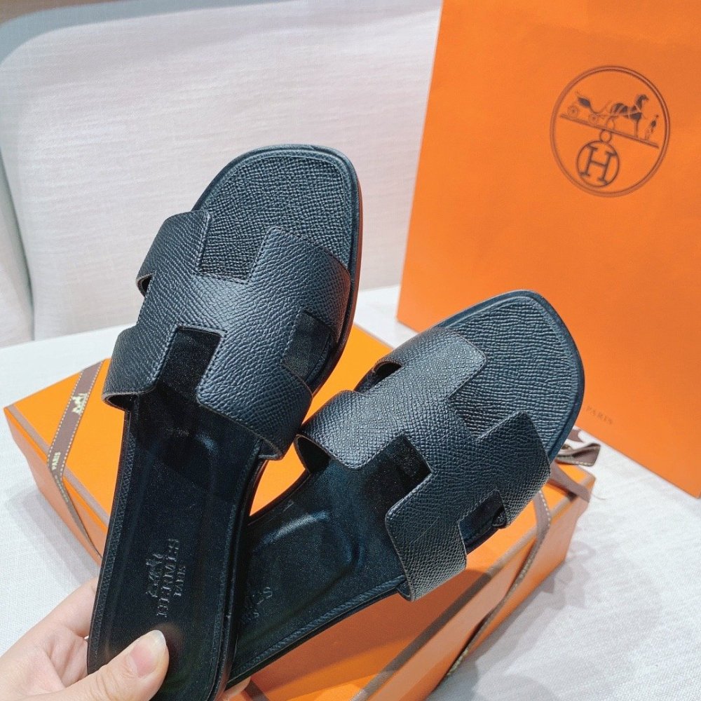 Hermes flat slides summer shoes_19