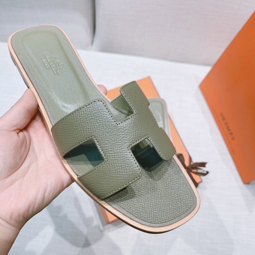 Hermes flat slides summer shoes_20