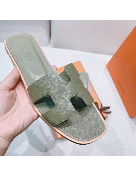 Hermes flat slides summer shoes_20