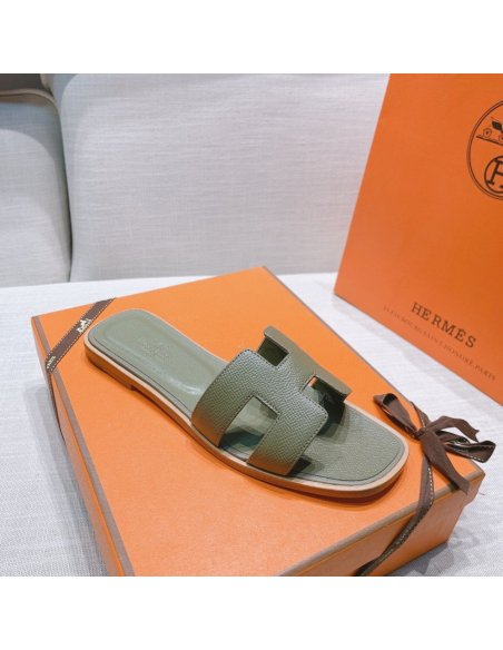 Hermes flat slides summer shoes_20