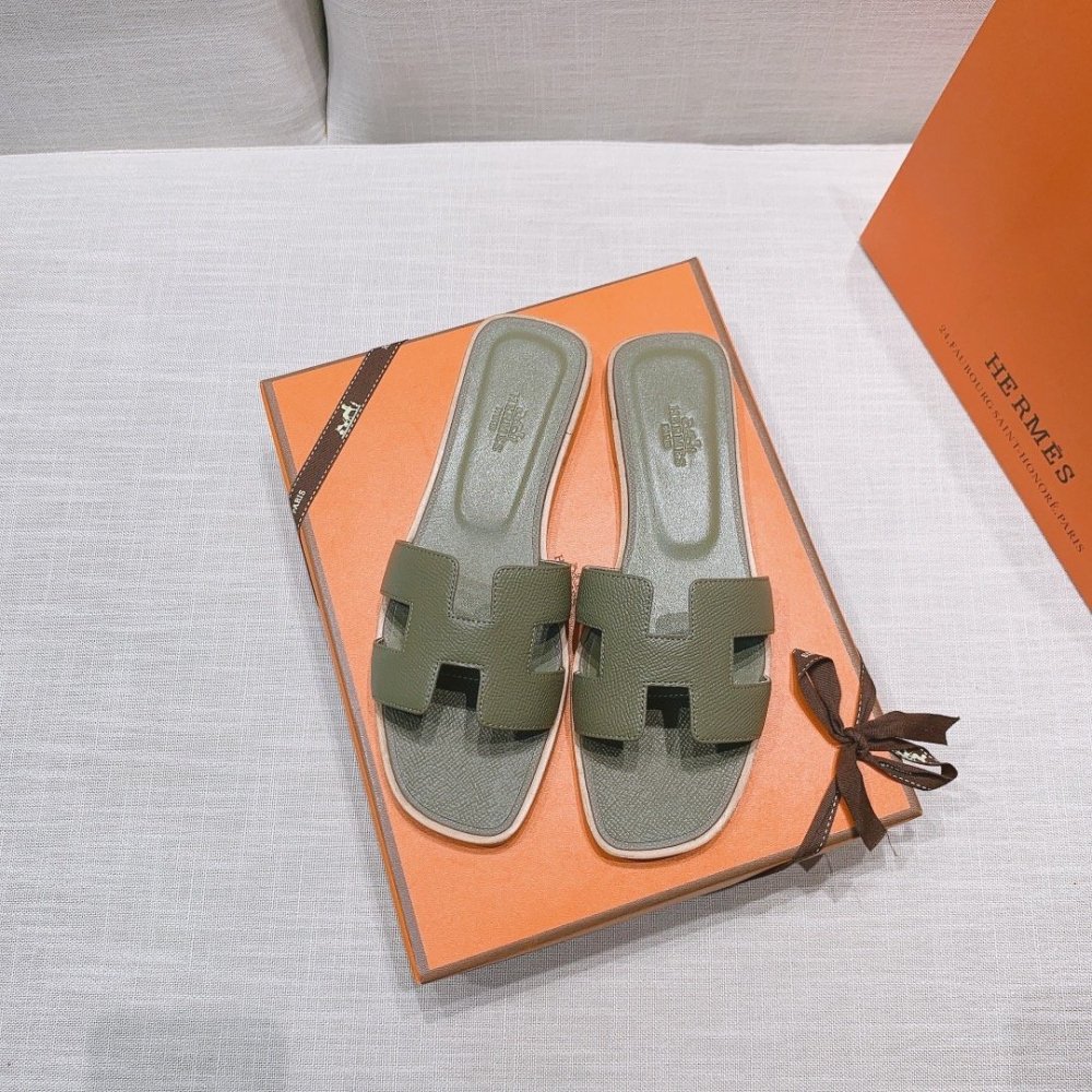 Hermes flat slides summer shoes_20