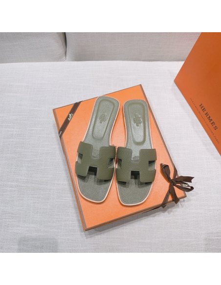 Hermes flat slides summer shoes_20