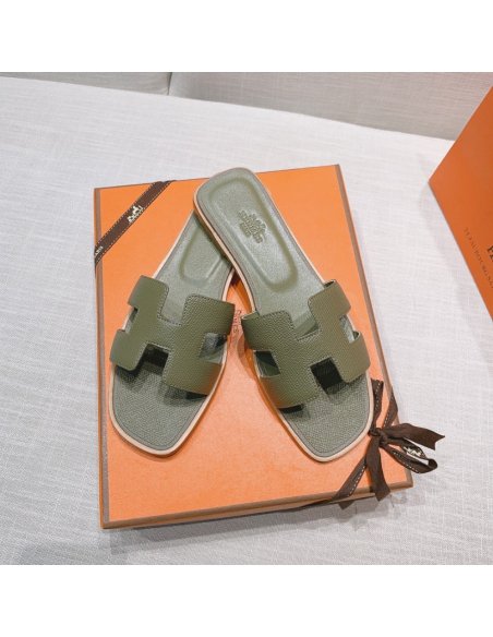 Hermes flat slides summer shoes_20