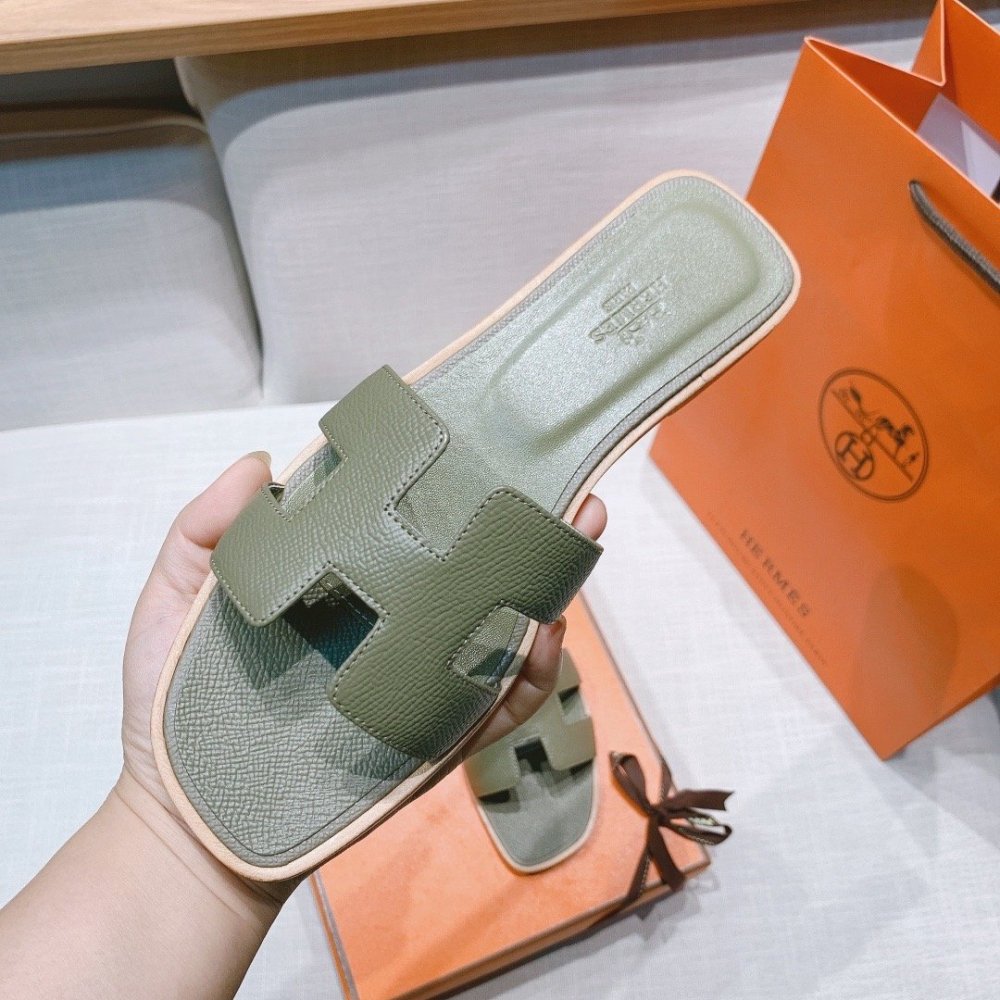 Hermes flat slides summer shoes_20
