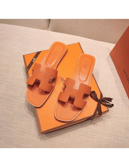 Hermes flat slides summer shoes_23