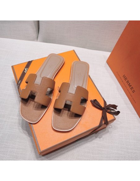 Hermes flat slides summer shoes_24