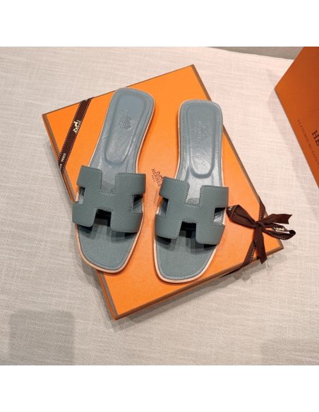 Hermes flat slides summer shoes_25